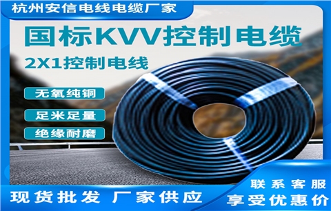 kvv控制电缆生产厂家2*1平方纯铜电线电缆