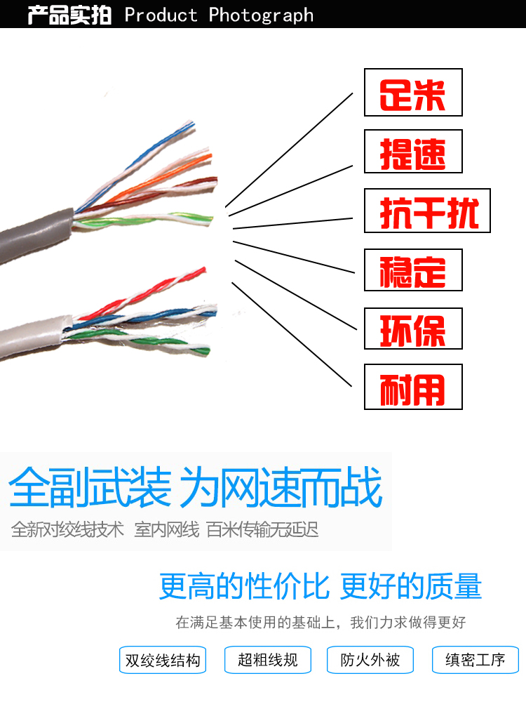 室外超五类阻水网线